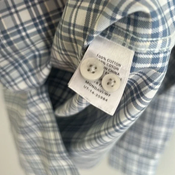 UNUTCKIT Men’s Cotton Flannel Long Sleeve Shirt Size Large In Blue - Picture 7 of 9